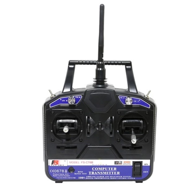 FLYSKY FS-CT6B 2.4G 6CH AFHDS 2A Radio With R6B Data USB Cable for RC Model Helicopter Airplane Racing